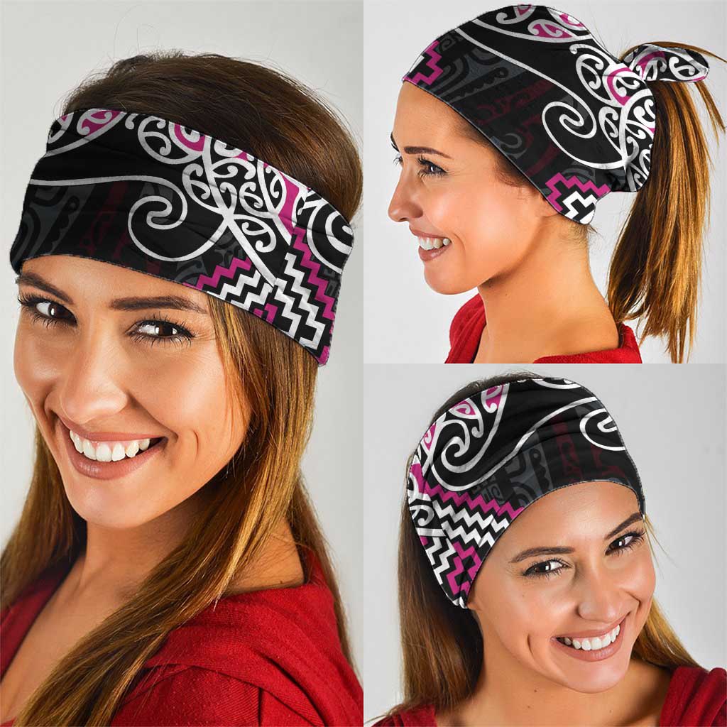 Pink Aotearoa Tukutuku Manawa Tapu Neck Gaiter Ta Moko Toi Maori - Aussie Hoodie