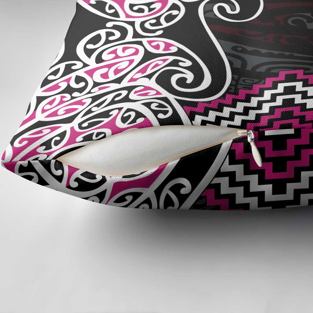 Pink Aotearoa Tukutuku Manawa Tapu Pillow Cover Ta Moko Toi Maori - Aussie Hoodie