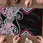 Pink Aotearoa Tukutuku Manawa Tapu Puzzle Ta Moko Toi Maori - Aussie Hoodie