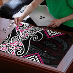 Pink Aotearoa Tukutuku Manawa Tapu Puzzle Ta Moko Toi Maori - Aussie Hoodie