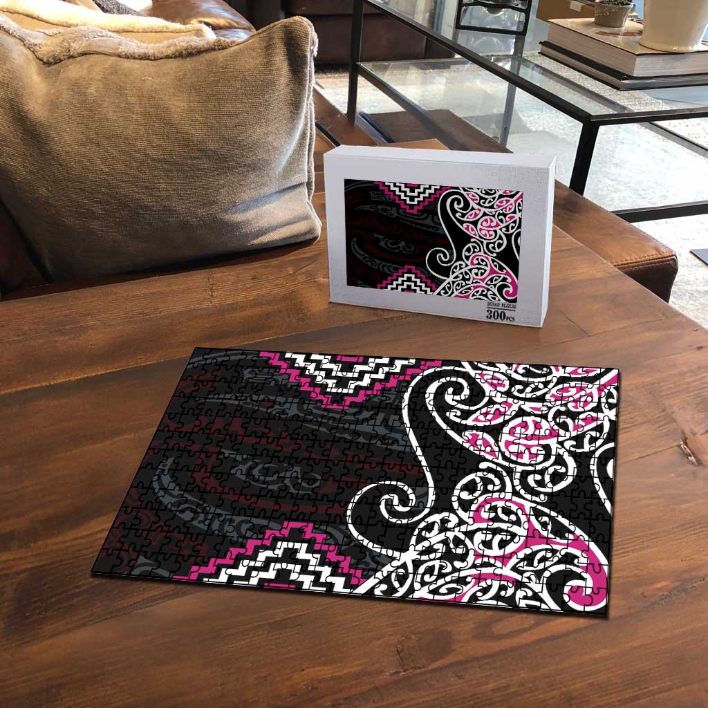 Pink Aotearoa Tukutuku Manawa Tapu Puzzle Ta Moko Toi Maori - Aussie Hoodie