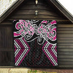 Pink Aotearoa Tukutuku Manawa Tapu Quilt Ta Moko Toi Maori