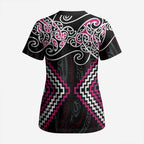 Pink Aotearoa Tukutuku Manawa Tapu Scrub Top Ta Moko Toi Maori - Aussie Hoodie