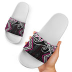 Pink Aotearoa Tukutuku Manawa Tapu Slide Sandals Ta Moko Toi Maori - Aussie Hoodie
