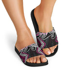 Pink Aotearoa Tukutuku Manawa Tapu Slide Sandals Ta Moko Toi Maori - Aussie Hoodie