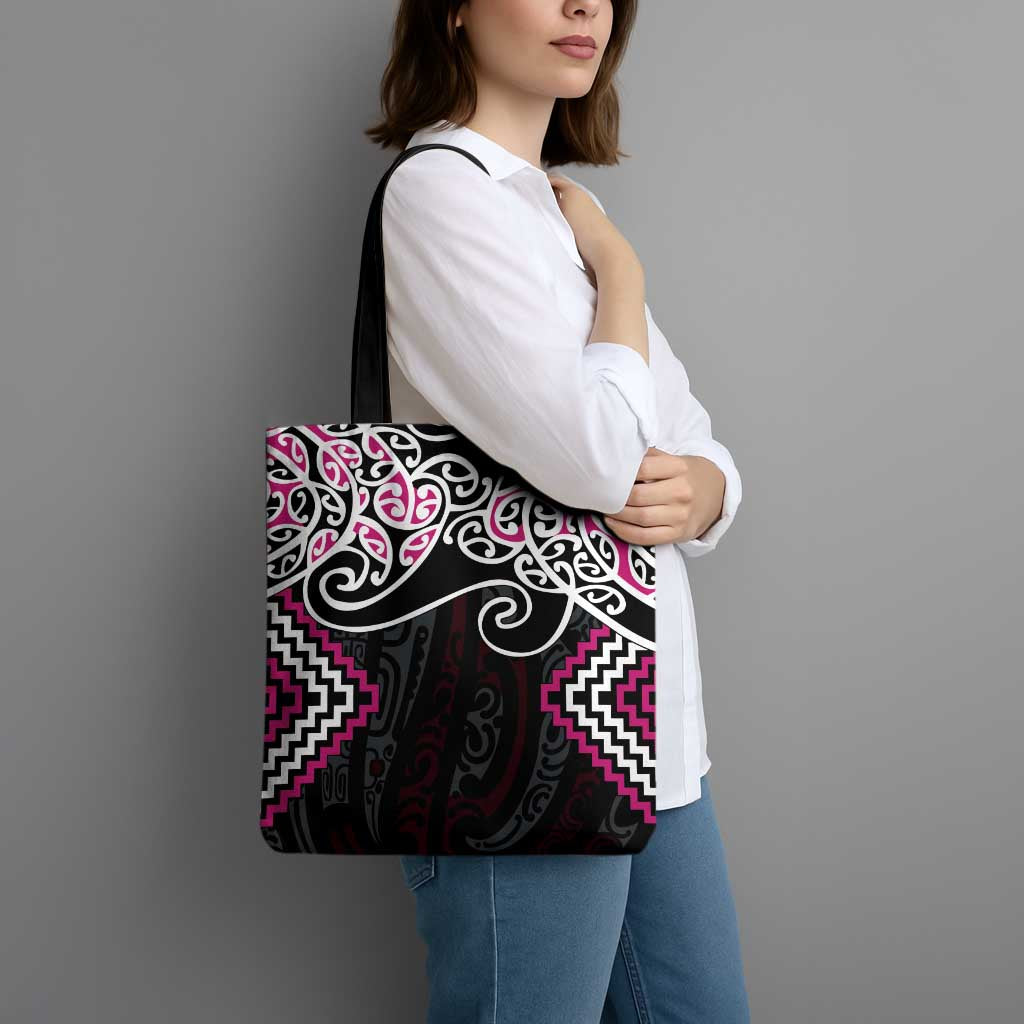 Pink Aotearoa Tukutuku Manawa Tapu Tote Bag Ta Moko Toi Maori - Aussie Hoodie