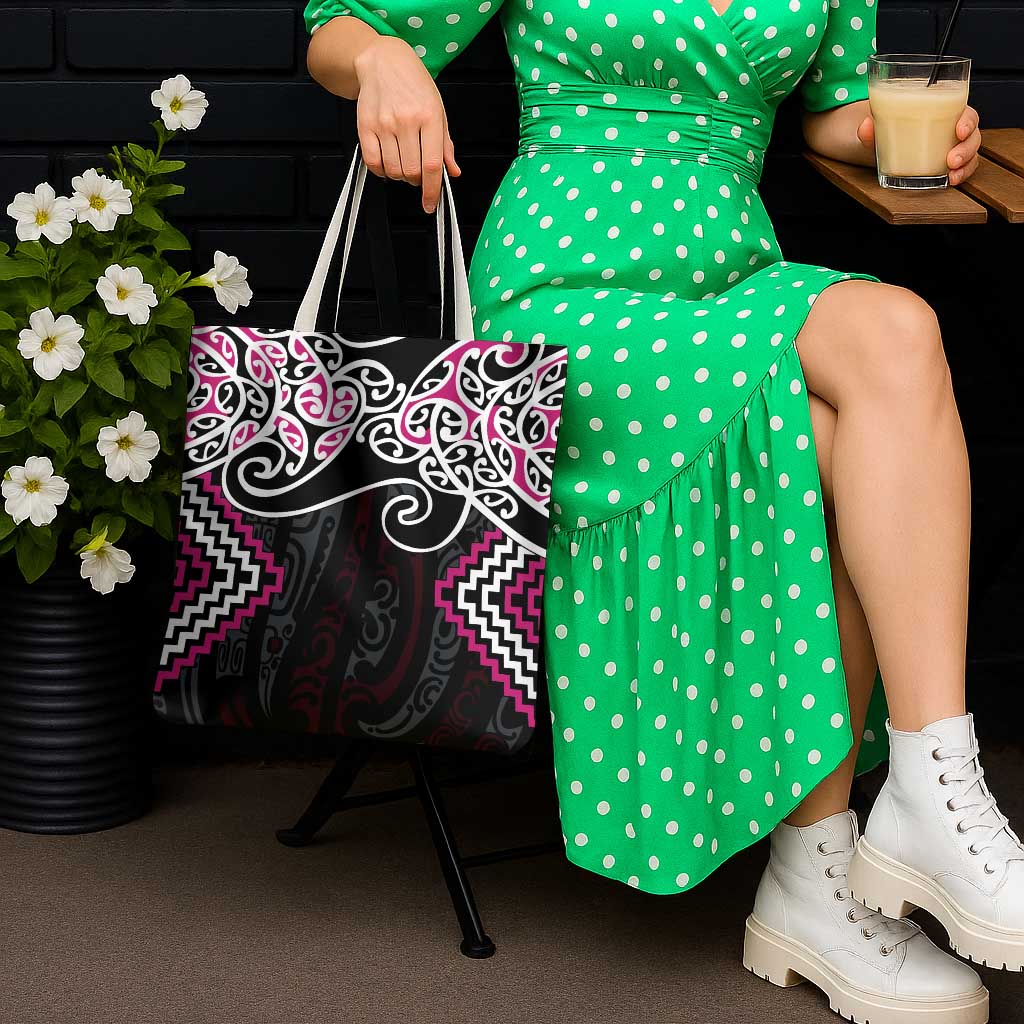 Pink Aotearoa Tukutuku Manawa Tapu Tote Bag Ta Moko Toi Maori - Aussie Hoodie