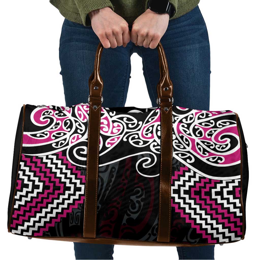 Pink Aotearoa Tukutuku Manawa Tapu Travel Bag Ta Moko Toi Maori - Aussie Hoodie