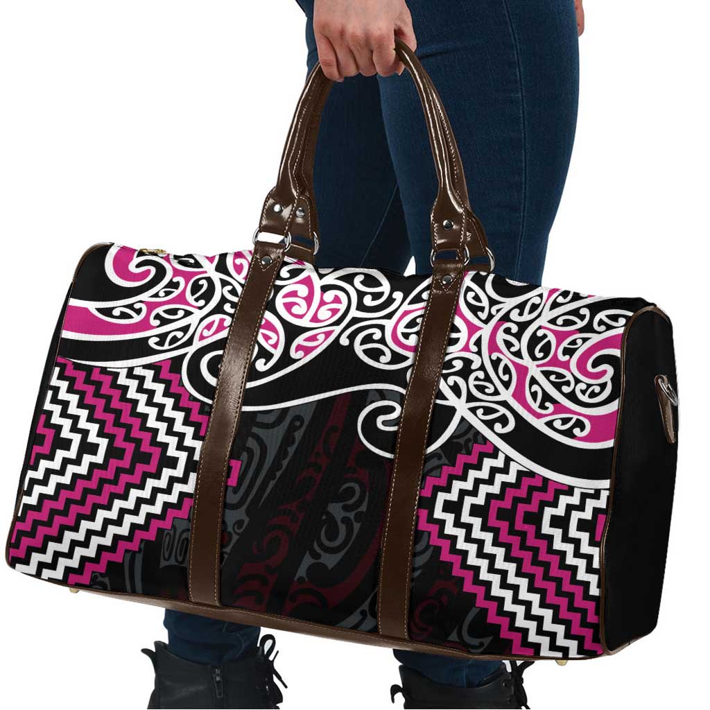 Pink Aotearoa Tukutuku Manawa Tapu Travel Bag Ta Moko Toi Maori - Aussie Hoodie