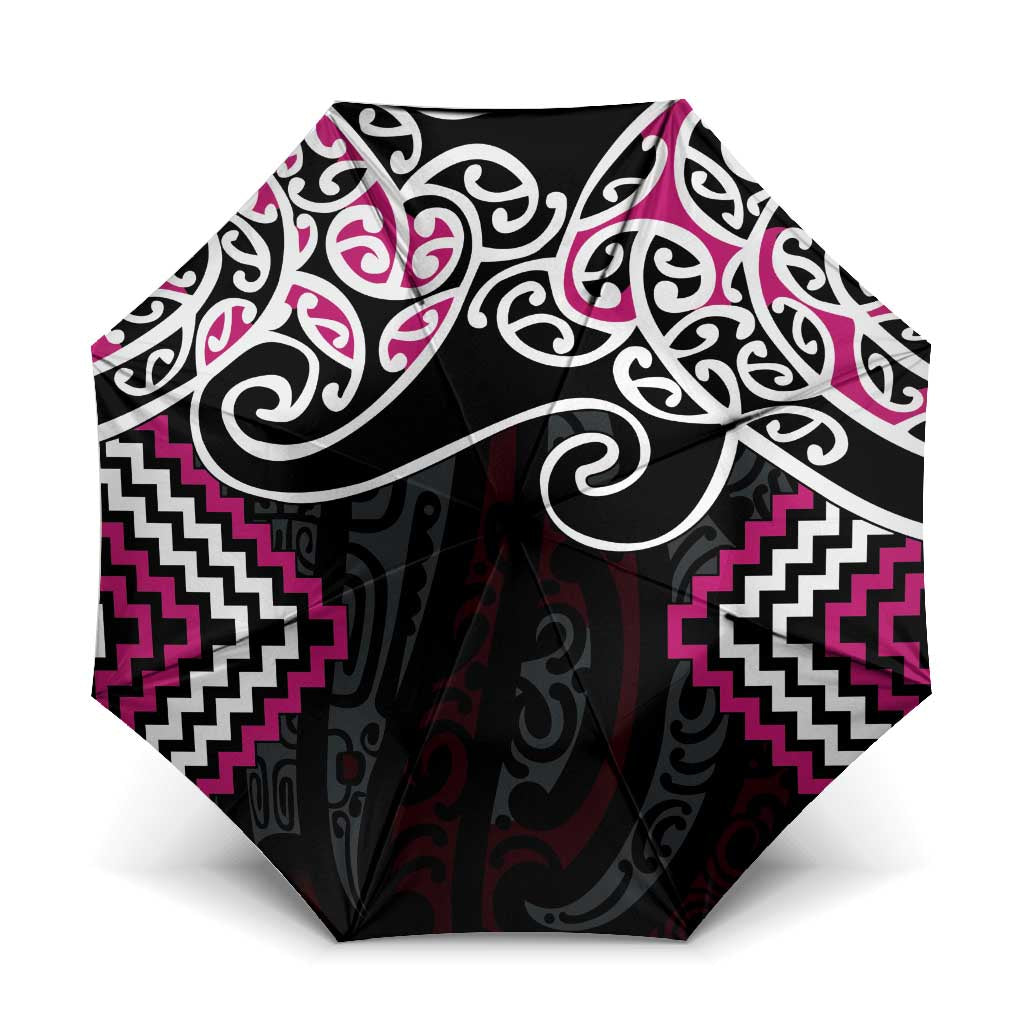 Pink Aotearoa Tukutuku Manawa Tapu Umbrella Ta Moko Toi Maori - Aussie Hoodie