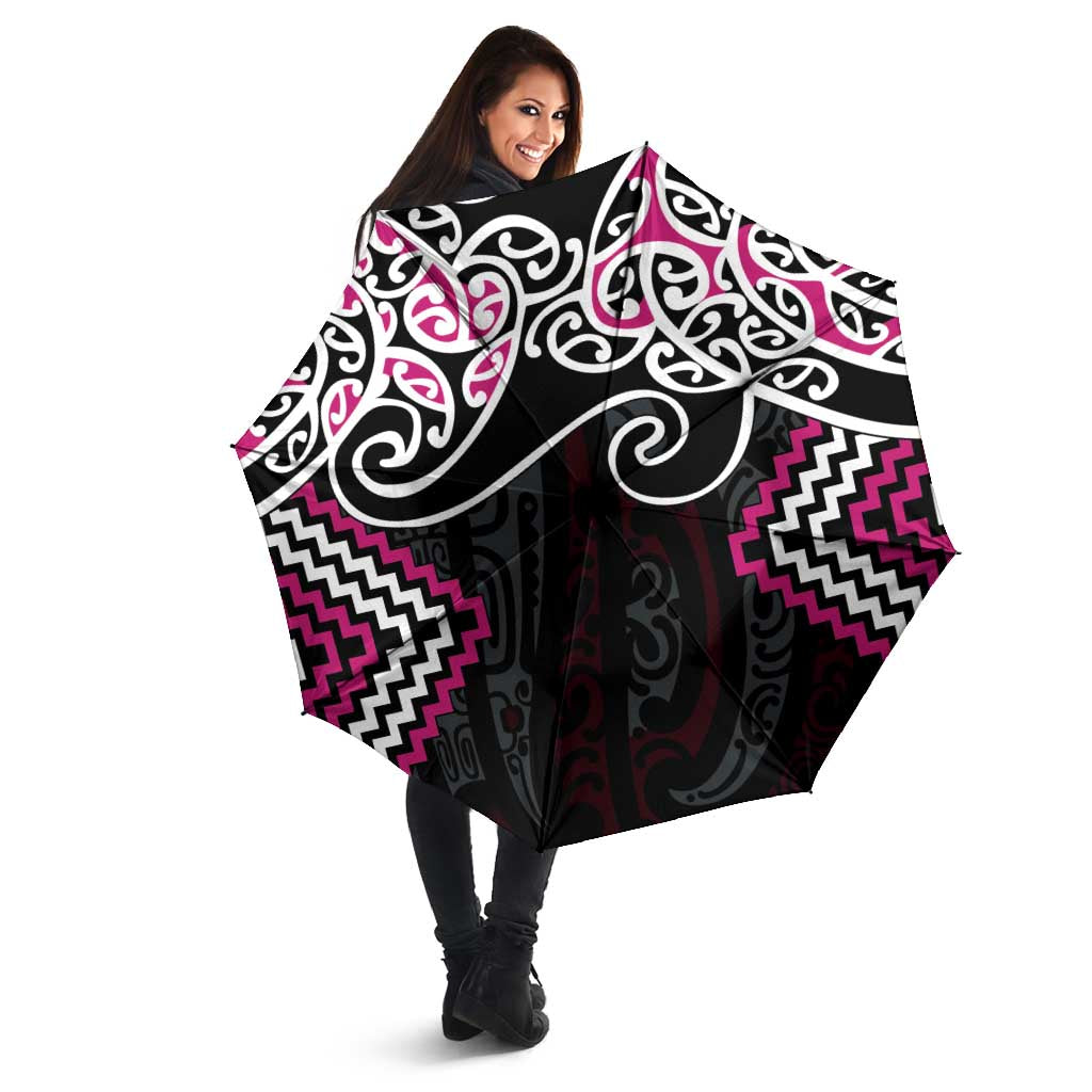 Pink Aotearoa Tukutuku Manawa Tapu Umbrella Ta Moko Toi Maori - Aussie Hoodie