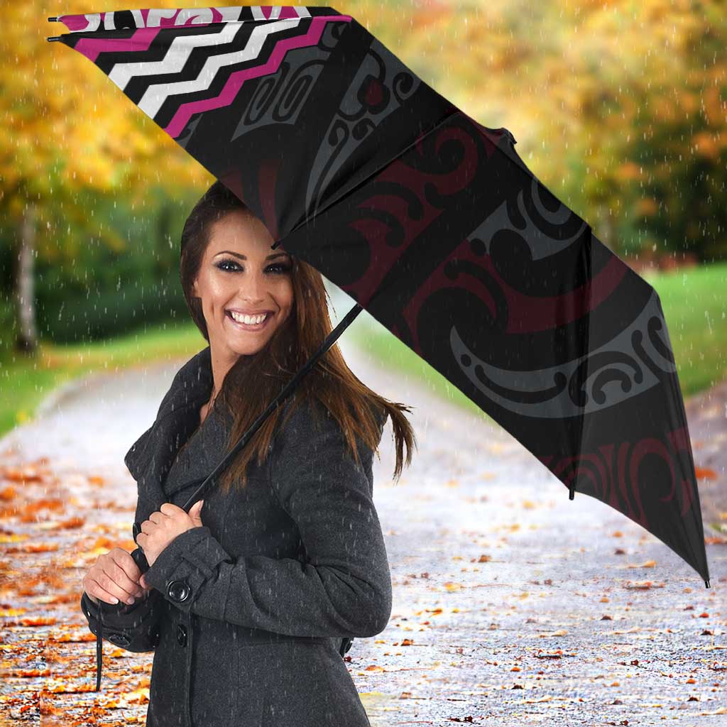 Pink Aotearoa Tukutuku Manawa Tapu Umbrella Ta Moko Toi Maori - Aussie Hoodie