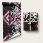 Pink Aotearoa Tukutuku Manawa Tapu Wrapping Paper Ta Moko Toi Maori - Aussie Hoodie