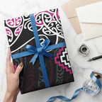 Pink Aotearoa Tukutuku Manawa Tapu Wrapping Paper Ta Moko Toi Maori - Aussie Hoodie