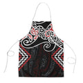 Red Aotearoa Tukutuku Manawa Tapu Apron Ta Moko Toi Maori - Aussie Hoodie