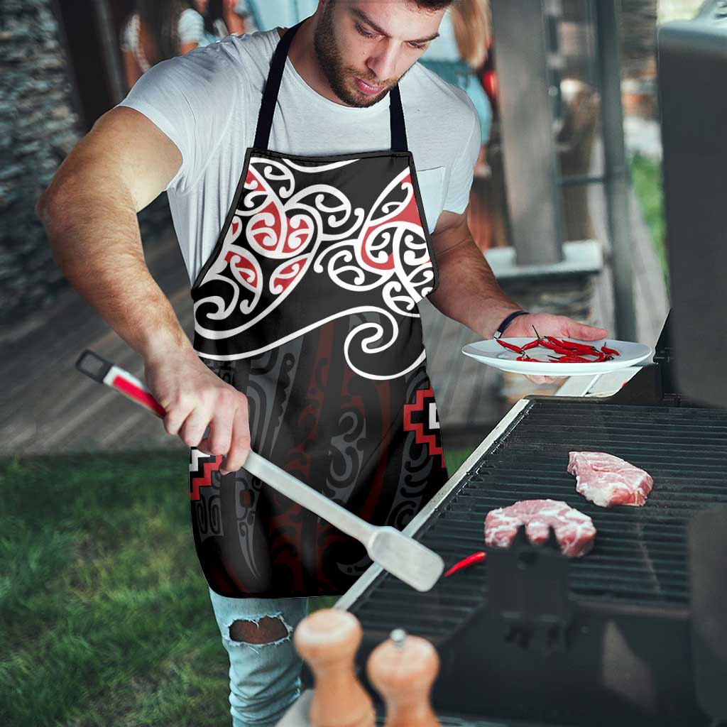Red Aotearoa Tukutuku Manawa Tapu Apron Ta Moko Toi Maori - Aussie Hoodie