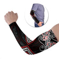 Red Aotearoa Tukutuku Manawa Tapu Arm Sleeves Ta Moko Toi Maori - Aussie Hoodie