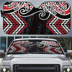 Red Aotearoa Tukutuku Manawa Tapu Auto Sun Shade Ta Moko Toi Maori - Aussie Hoodie