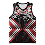 Red Aotearoa Tukutuku Manawa Tapu Basketball Jersey Ta Moko Toi Maori - Aussie Hoodie