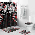 Red Aotearoa Tukutuku Manawa Tapu Bathroom Set Ta Moko Toi Maori - Aussie Hoodie