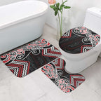 Red Aotearoa Tukutuku Manawa Tapu Bathroom Set Ta Moko Toi Maori - Aussie Hoodie