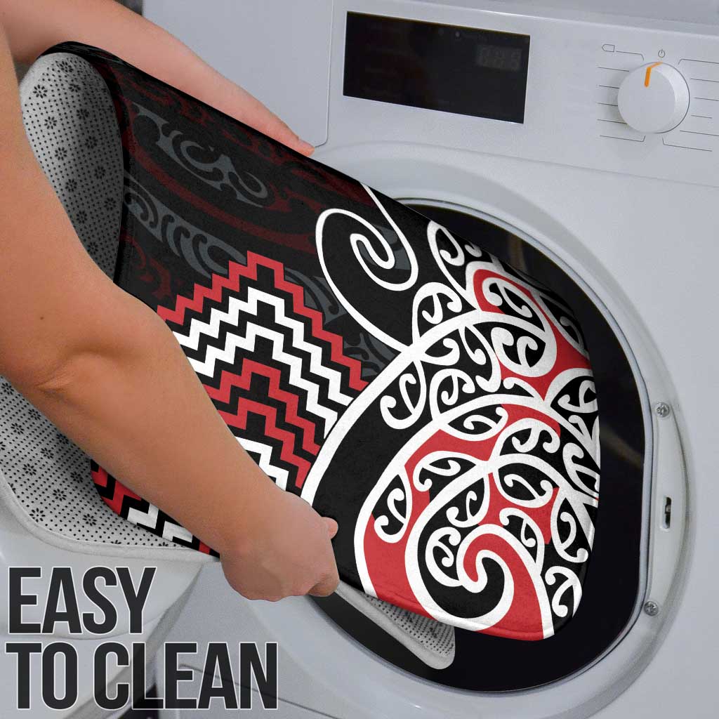 Red Aotearoa Tukutuku Manawa Tapu Bathroom Set Ta Moko Toi Maori - Aussie Hoodie
