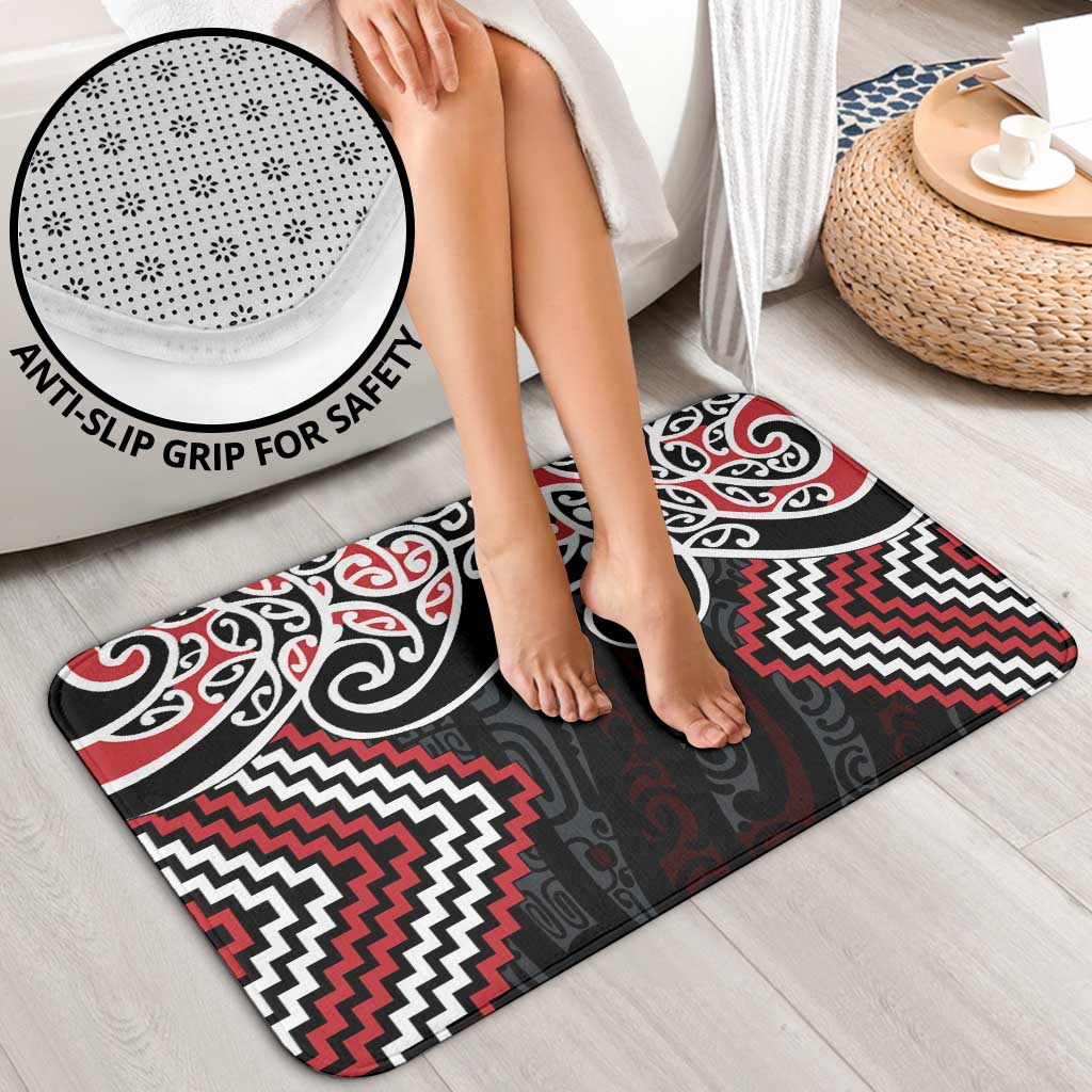 Red Aotearoa Tukutuku Manawa Tapu Bathroom Set Ta Moko Toi Maori - Aussie Hoodie