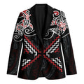 Red Aotearoa Tukutuku Manawa Tapu Blazer Ta Moko Toi Maori - Aussie Hoodie