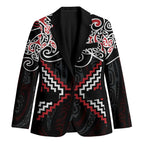 Red Aotearoa Tukutuku Manawa Tapu Blazer Ta Moko Toi Maori - Aussie Hoodie