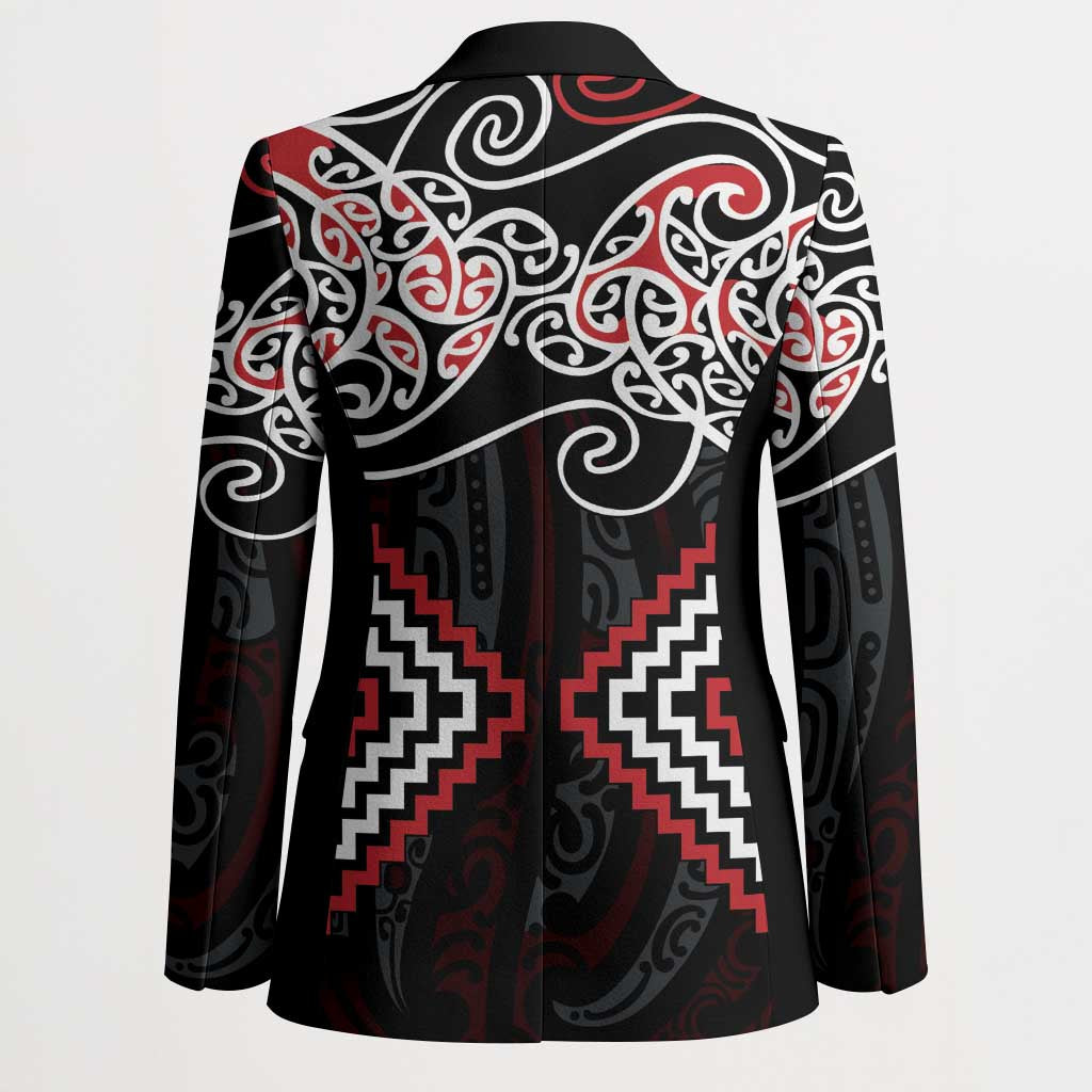 Red Aotearoa Tukutuku Manawa Tapu Blazer Ta Moko Toi Maori - Aussie Hoodie