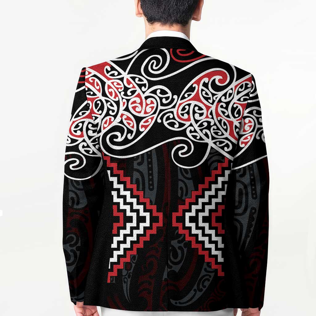 Red Aotearoa Tukutuku Manawa Tapu Blazer Ta Moko Toi Maori - Aussie Hoodie