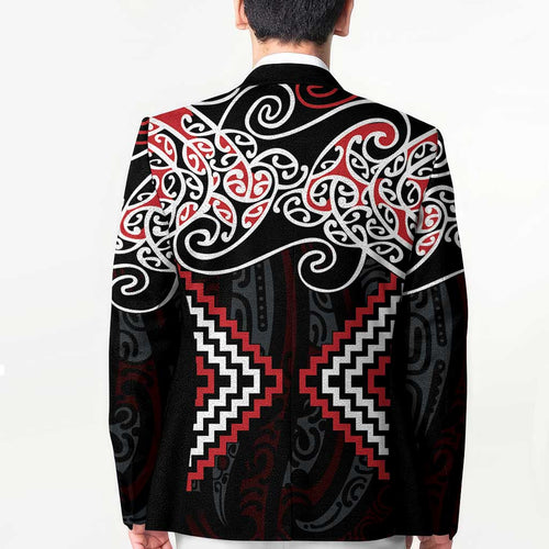 Red Aotearoa Tukutuku Manawa Tapu Blazer Ta Moko Toi Maori - Aussie Hoodie