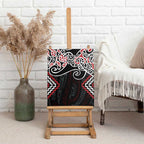 Red Aotearoa Tukutuku Manawa Tapu Canvas Wall Art Ta Moko Toi Maori