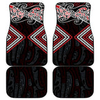 Red Aotearoa Tukutuku Manawa Tapu Car Mats Ta Moko Toi Maori