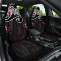 Red Aotearoa Tukutuku Manawa Tapu Car Seat Cover Ta Moko Toi Maori