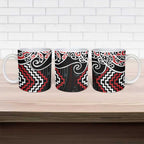 Red Aotearoa Tukutuku Manawa Tapu Ceramic Mug Ta Moko Toi Maori - Aussie Hoodie