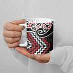 Red Aotearoa Tukutuku Manawa Tapu Ceramic Mug Ta Moko Toi Maori - Aussie Hoodie