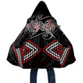 Red Aotearoa Tukutuku Manawa Tapu Cloak Ta Moko Toi Maori - Aussie Hoodie