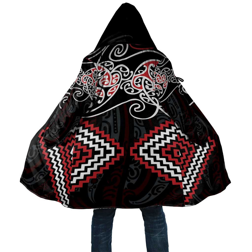 Red Aotearoa Tukutuku Manawa Tapu Cloak Ta Moko Toi Maori - Aussie Hoodie