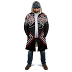 Red Aotearoa Tukutuku Manawa Tapu Cloak Ta Moko Toi Maori - Aussie Hoodie