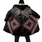 Red Aotearoa Tukutuku Manawa Tapu Cloak Ta Moko Toi Maori - Aussie Hoodie