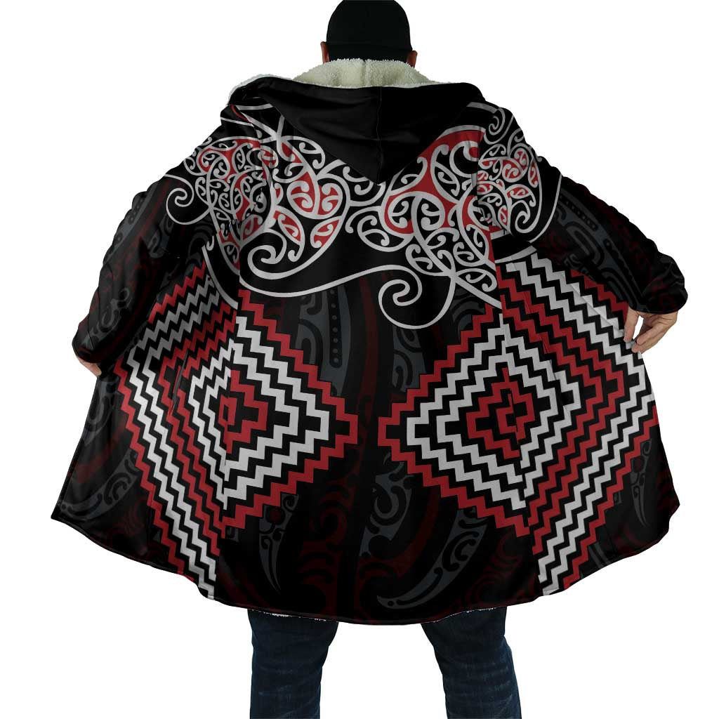 Red Aotearoa Tukutuku Manawa Tapu Cloak Ta Moko Toi Maori - Aussie Hoodie