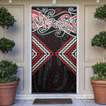 Red Aotearoa Tukutuku Manawa Tapu Door Cover Ta Moko Toi Maori - Aussie Hoodie