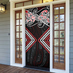 Red Aotearoa Tukutuku Manawa Tapu Door Cover Ta Moko Toi Maori - Aussie Hoodie