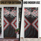 Red Aotearoa Tukutuku Manawa Tapu Door Cover Ta Moko Toi Maori - Aussie Hoodie