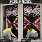 Red Aotearoa Tukutuku Manawa Tapu Door Cover Ta Moko Toi Maori - Aussie Hoodie