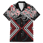 Red Aotearoa Tukutuku Manawa Tapu Family Matching Mermaid Dress and Hawaiian Shirt Ta Moko Toi Maori