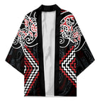 Red Aotearoa Tukutuku Manawa Tapu Kimono Ta Moko Toi Maori - Aussie Hoodie