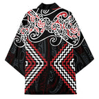 Red Aotearoa Tukutuku Manawa Tapu Kimono Ta Moko Toi Maori - Aussie Hoodie