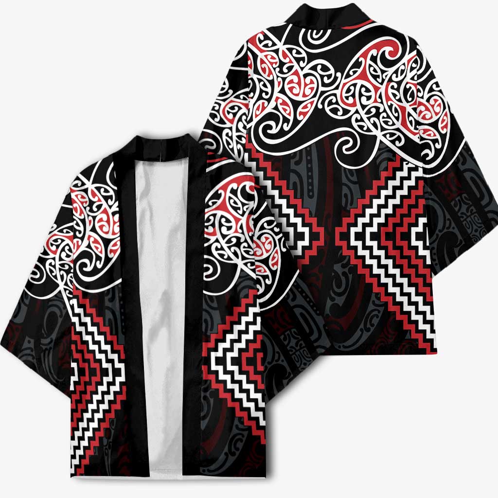 Red Aotearoa Tukutuku Manawa Tapu Kimono Ta Moko Toi Maori - Aussie Hoodie
